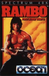 Rambo d\'Ocean Software pour Sinclair ZX Spectrum 48K (cassette)