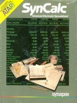 SynCalc de Synapse (1985) en version disquette pour Atari 8 bits et Commodore 64 (complet)