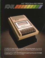 Atari 410 complet dans sa boîte d\'origine et à l\'état de neuf (lecteur de cassettes - mémoire de masse)